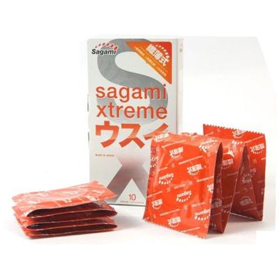 Hộp bao cao su Sagami Xtreme Super Thin 10 chiếc mầu da trong suốt